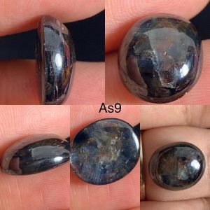 As9 พลอยไพลินดิบออสเตรเลีย ธรรมชาติ Blue sapphire จํานวน 1 เม็ด น้ําหนัก 9.49 กะรัต ขนาด 13.4x11.3x5.4 มม