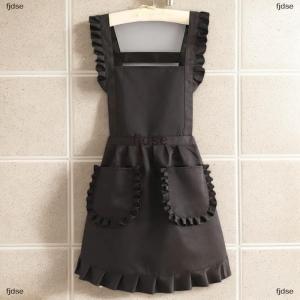 [COD] fjdse 1ชิ้นผ้ากันเปื้อนแฟชั่นสไตล์เกาหลีผ้ากันเปื้อนเจ้าหญิงผ้ากันเปื้อนผ้าใบกันน้ำมีกระเป๋าผ้ากันเปื้อนโพลีเอสเตอร์สำหรับผู้หญิง