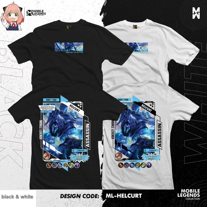 Helcurt Design Mobile Legends: Helcurt - Themed Black and White Round - Neck T ...