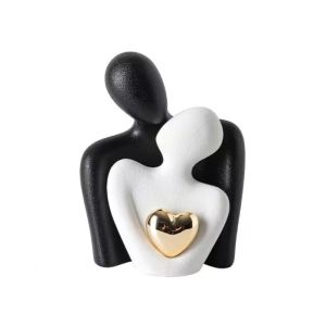 MMLUCK Gốm Tượng ôm cặp đôi Sáng Tạo Trừu tượng Bức tượng thu nhỏ Đồ thủ công Không thấm nước Tượng điêu khắc mọi người yêu thích Lối vào tủ rượu