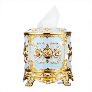 FFBH Roll Tissue Case Cylindrical Tissue Multifunctional Luxury Napkin Boxes Aesthetic Vintage Napkins Cases Table Decorations M1Y4T