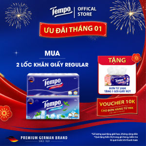 [COMBO 2 LỐC REGULAR] Khăn Giấy Bỏ Túi Tempo Regular (10 Gói/Lốc) Bền Dai Thương Hiệu Đức