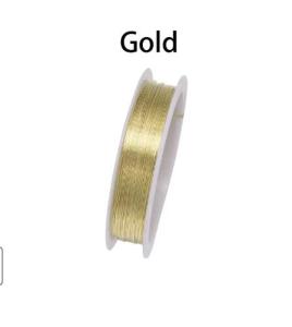 1 Roll Sturdy Gold Alloy Copper Wire Dia 0.2 0.3 0.4 0.5 0.6 0.7 0.8 1 mm Thread Metal String Wire untuk pembuatan barang kemas manik DIY