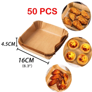 【SG SELLER】100/50Pcs Air Fryer Disposable Paper Nonstick Airfryer Baking Papers 16cm Round Air-Fryer Paper Liners Paper Kitchen Accessories