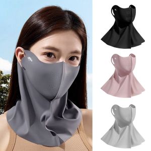 FLYING Ice Silk Sun Protection UPF50+ Full Face Sunshade Face Breathable Anti-UV Neck Scarf Summer