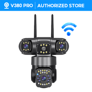 V380 PRO Cctv Camera 6MP Outdoor Waterproof IP66  3 Lens 3 ScreensConnect Cellphone CCTV With Audio And Speaker Wireless Wifi Connect 360 Home IP Security Cameras HD 1080P Night Vision With Alarm Sensor Smart Camera CCTV With Voice