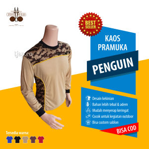 Baju kaos Lapangan Pramuka Custom Sablon - Penguin Cream