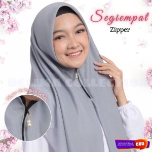 HIJAB SEGIEMPAT INSTAN ZIPPER RESLETING LASERCUT