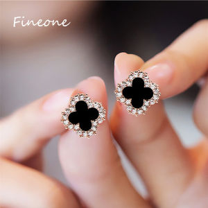 Fashion Gold Leaf Earrings For Women Vintage Crystal Studs Earrings