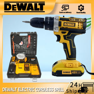 Cordless Drill Electric Hammer Impact 2 Battery  With impact function With Case Screwdriver Accessories
