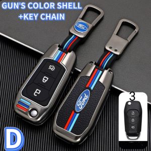 สังกะสีอัลลอยด์รถยนต์กุญแจรีโมทกรณีเต็มรูปแบบสำหรับ Ford Fusion Fiesta คุ้มครอง Mondeo Everest Mustang Mustang อุปกรณ์เสริม