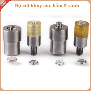 Bộ cối khuy cúc bấm 5 vành khuôn cúc áo bấm cho máy dập phụ kiện may