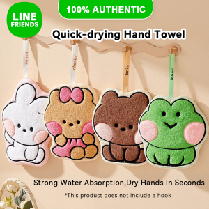 LINE FRIENDS Coral Velvet Hanging Hand Towel Absorbent Soft for Kitchen Bathroom LFB418