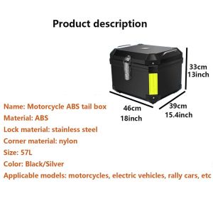 Motorcycle Trunk Tour Tail Box Waterproof Top Case for Scooter/Motorcycle/Moped 45L 57L Large Capacity Space Accessories
