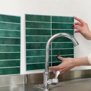 3D Wall Sticker Self-adhesive 3D Wall Panel Peel and Stick Tile Backsplash for Kitchen Waterproof Tile Sticker