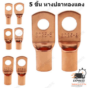หางปลาทองแดงรุ่นหนา หางปลาแบตเตอรี่ หางปลาทรงยุโรป สำหรับสายขนาด 61016253550 หรือ 70 sq.mm (เลือกขนาดสาย) ขนาดรูสกรู 6810 หรือ 12 มิลลิเมตร