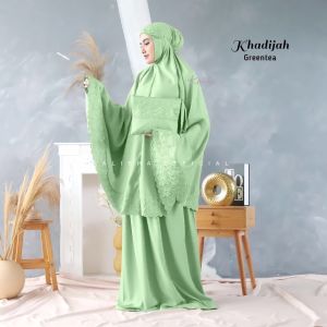 Mukenah Dewasa Polos Jumbo Bordir Katun Premium Mukena Khadijah Traveling Free Tas Pouch