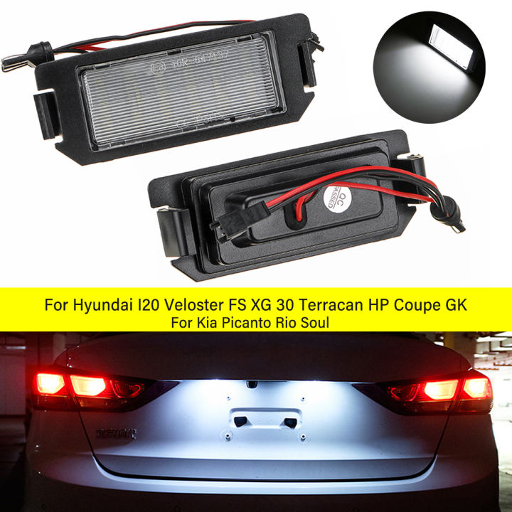 LED License Plate Light For Hyundai I20 I10 Veloster FS XG30 Terracan HP  Coupe GK for Kia Picanto Rio Soul White Light Car Tail License Plate Lamp