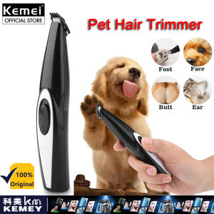 Kemei New USB Rechargeable Pet Hair Trimmer for Dogs Cats Pet Hair Clipper Grooming Kit Cats Pets Foot Clipper Grooming
