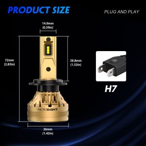 Novsight N37Y 22000LM H4 H7 H11 HB3 HB4 high low beam LED headlight bulbs 120W fog lights kit warranty 3000K Yellow Light Headlight Bulb