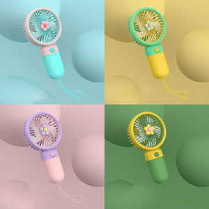 Kipas Angin Mini Portable Model Kalung Leher Neck Fan Karakter Lucu Trendy