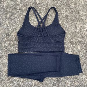 Yoga Set 2 Piece Set Gym Sports Set Women Workout Clothes Fitness Suit Cross Straps Bra High Waist Leggings Running Tracksuit2026