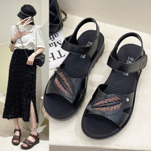 Free Shipping Comfortable Non-Slip And Soft-Soled Sandals For Middle-Aged And Elderly Women Comfortable Non-Slip And Flat-Soled Leather Sandals For Women