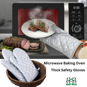 1pcs Kitchen Bakery Heatproof Microwave Baking Oven Mitt Thick Safety Gloves Extreme Heat Heat Resistant Baking Glove