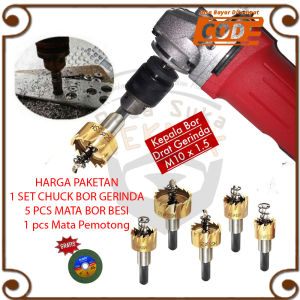 Mata Bor Gergaji Holesaw Besi / Baja Carbide Pembuat Lubang + Kepala Bor 10mm Khusus Gerinda