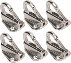 aqxreight 6Pcs Hook 316 Stainless Steel Heavy Duty Spring Buckle Type Hook Hanger for Home Marine Engineering for Mooring Rope Lowering Anchoring High Altitude Operations
