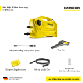 Máy xịt rửa xe cao áp Karcher K2 Classic 1400W - Máy rửa xe 110 bar kèm kèm súng phun nước, khớp nối ống nước, dây áp lực dài,... 
