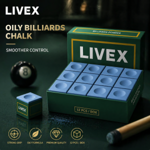 LIVEX 12pcs Pro Blue Billiard Chalk | High Adhesion Tako