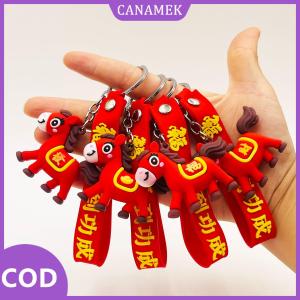 CANAMEK✨ Phim hoạt hình ngựa năm dễ thương cá tính vòng chìa khóa túi Mặt dây chuyền phụ kiện chìa khóa xe móc khóa trang trí Giáng sinh quà tặng năm mới