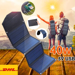 COD Powerbank Solar Panel Tenaga surya 10W 4 Folding Charging Pengisi Daya Fleksibel 5V USB KERNU