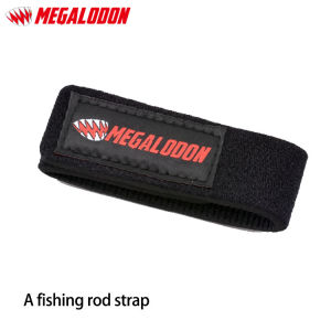 Megalodon high quality high elastic fishing rod strap Using high-stretch KO fabric Can easily tie the fishing rod for easy carrying Embroidered LOGO Not easy to fade and fall off beautiful and durable