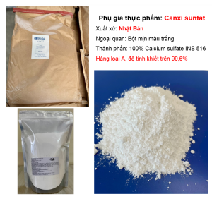 Canxi Sunfat (Calcium Sulfate) tinh khiết 1kg – phụ gia thực phẩm dùng cho làm đậu hũ đậu phụ – Xuất xứ Nhật Bản