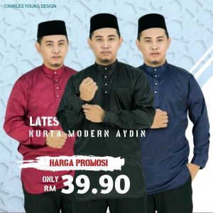 CY 210011 Baju Raya 2024 / KURTA MODERN DEWASA MUSLIM BAJU MELAYU /Cekak Musang / Navy Blood / Maroon / Black