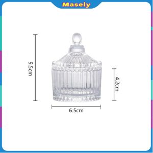 Masely Crystal Glass Candy Jar With Lid Jewelry Storage Jar Multi-Functional Transparent Storage Jar 1Pc