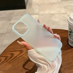 Ultra Slim Matte Candy Color Case for iPhone 16 15 14 17 Pro Max Air Plus 13 12 11 Xr Frosted Skin Feel Transparent Soft Cover