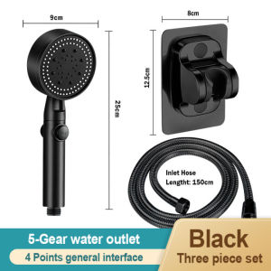 INXX 4 Modes Booster Shower Head Adjustable High Pressure Water Saving Shower One-Key Stop Water Massage Shower Head with Filter Element