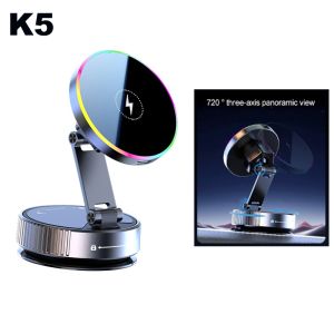 Local 2026 New K3 K5 Magnetic Vacuum Wireless Car Phone Holder 15W Fresh Charging Cooling 720 ° Rotating foldable phone holder