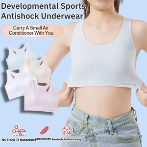 Student Developmental Bra Sports Antihunchback Antishock Underwear Pre-teenage Developmental Stage No-protrusion Vest