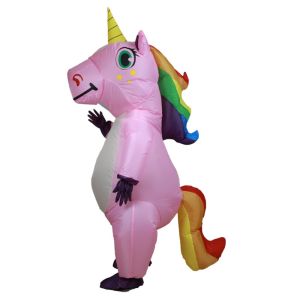 NEXTGENYUN Rainbow Unicorn Inflatable Costume Cosplay Funny Halloween Costumes for Wommen Personality Cartoon Halloween
