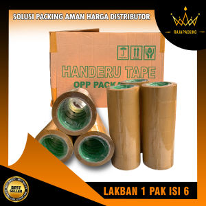 Handeru Tape Cokelat Premium OPP Pak 6 Rulies 72 Yard x 45mm - Lacak Paket & Kantong
