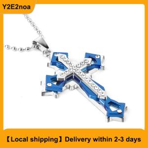 【Local shipping】 Fashion Versatile Cross Pendant Necklaces For Women Men Hip Hop Creative Temperament Necklaces Jewelry Accessories Gifts