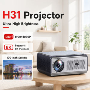 LONAISCI H31 Ultra Bright 1200ANSI Home Projector Native 1080P 8K Playback Android OS Preloaded Netflix Disney+ Prime Video Auto Calibration Eye-friendly Diffuse Projection Outdoor & Gaming Portable Smart Projector Free SG Shipping