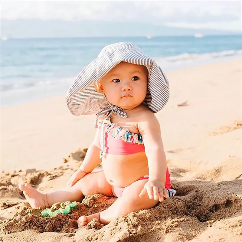 Sonkpuel Baby SunHat Summer Boys Girls Bucket Hat Kids Cotton UV Travel Hats  Child Big Brim Outdoor Beach Caps Fashion Casual Panama Cap
