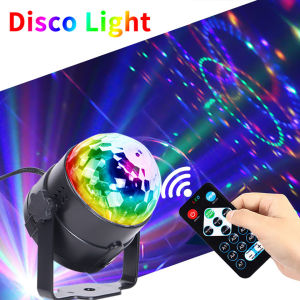 Angelila LED Party Lights RGB Strobe Lights for Parties Sound Activated Disco Ball Lights with Remote RGB 7 Colors Changing Disco DJ Lights for Home Party Room Dance Club Xmas Birthday Wedding Show