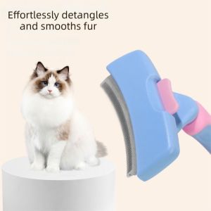 ONFIN One Click Hair Removal Pet Hair Remover Comb Deshedding Curved Design Dog Brush Grooming Tool S L Pet Thinning Comb Cat Hair Care