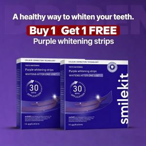 🔥SmileKit V34 Whitening Strips Teeth Whitening Strips 牙齿美白牙贴 Purple Tooth Whitening Tooth Stain Treatment